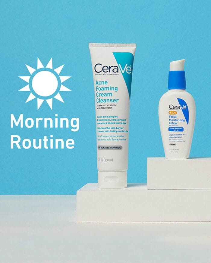 CeraVe Acne Foaming Cream Cleanser 4 Benzoyl Peroxide Beautynation International Makeup Skincare