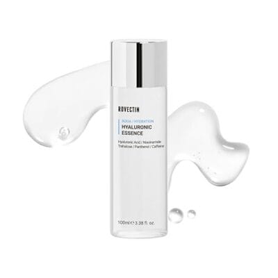 Introducing the refreshed appearance of Rovectin's Best Selling Activating Treatment Lotion! Experience the New Look with the same exceptional quality. Our Aqua Hyaluronic Essence is designed to deeply hydrate your skin using the power of hyaluronic acid. Not only does it enhance your skin's texture, but it also combats free radicals with potent antioxidants, providing moisturization and restoring elasticity for a radiant complexion.