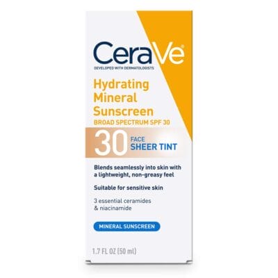 CeraVeTinted Mineral Face Sunscreen Lotion SPF 30