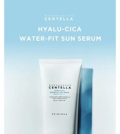 Defend your skin with the SKIN1004 Madagascar Centella Hyalu-Cica Water-Fit SPF 50+ PA++++ Sun Serum (15ml). This non-nano chemical sunscreen is a hydrating sun protection serum with SPF50+ PA++++ to block UV rays and a unique combination of Centella Asiatica extract and hyaluronic acids to hydrate the skin. Plus, this SKIN1004 sun serum leaves the skin with a moisturized, dewy finish.