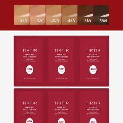 TIRTIR - Mask Fit Red Cushion 6 Shade Trial Kit - Deep (35N-55N)