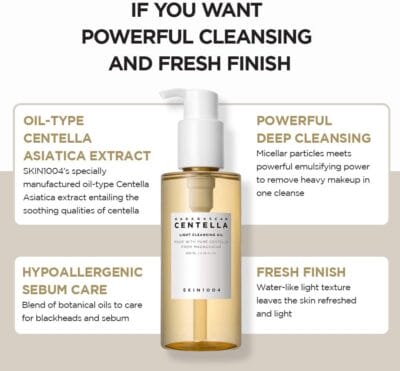 SKIN1004 Madagascar Centella Light Cleansing Oil 200ml - Dissolves makeup and Sebum - Image 2