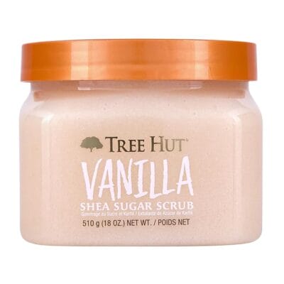 AMAZING SCENTS: Indulge in the smooth scent of creamy vanilla bean with key notes of warm sandalwood and coconut cream. REVEAL VIBRANT SKIN: Apply a generous amount of Tree Hut Body Scrub to damp or dry skin. Buff in circular motions for even coverage and effective exfoliation. Rinse well and enjoy silky-smooth skin. Our specially formulated array of sugar and natural oils gently polishes away dead skin to reveal a beautiful, radiant glow. REAL SHEA, REAL RESULTS: 100% all-natural premium shea butter delivers deep moisturization that nourishes and softens dry skin while helping promote elasticity and hydrate without stripping moisture. Our Shea Sugar Scrub is proudly vegan, paraben-free, sulfate-free, alcohol-free, with no formaldehyde donors, and always cruelty free! ELEVATE YOUR SHOWER ROUTINE: We formulate with high concentrations of skin-loving, plant-based ingredients that leave your skin feeling healthy and strong. Our assortment boost any shower routine with natural ingredients perfect for all skin types. Tree Hut Shea Sugar Scrub is perfect to use as a prep for shaving, tanning, or restoring youthful shine. VANILLA contains antioxidant properties and is known to hydrate skin COLLOIDAL GOLD is known to plump skin and help improve skin elasticity