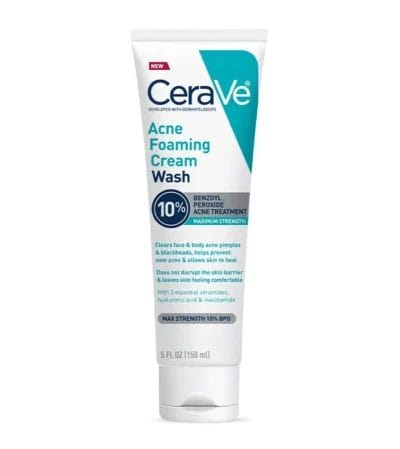 CeraVe Acne Foaming Cream Cleanser 10% Benzoyl Peroxide