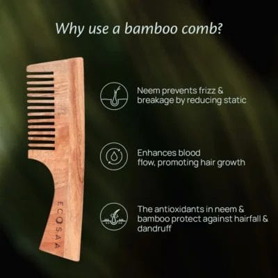 Ecosaa Econature Grip Comb with Neem-Infused Bamboo Elegance - Image 2