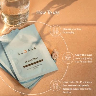 Ecosaa Ocean Bliss Sheet Mask Hydrate & Revitalize Facial Skin - Image 2