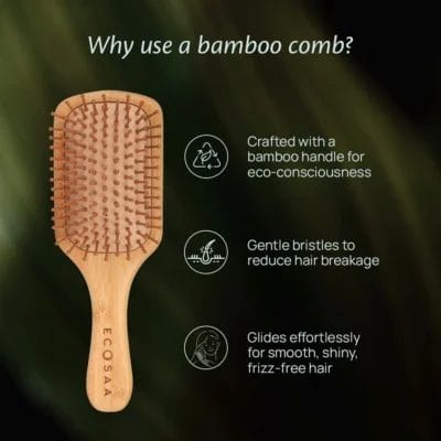 Ecosaa Econature Paddle Brush - natural goodness of bamboo - Image 3