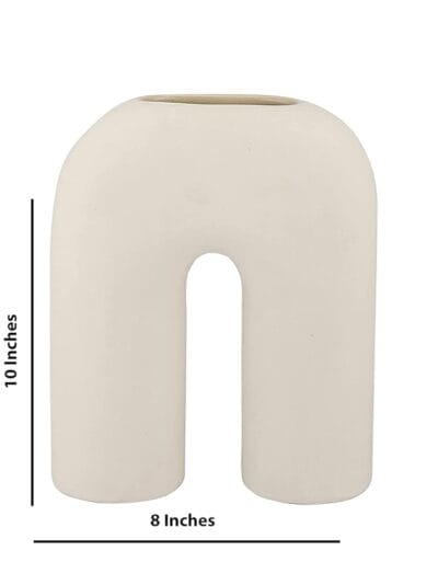 Potique U shape Ceramic Vase Pot - Image 2