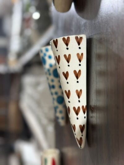 Potique Ceramic V Shape Painted Planter for Wall Decor