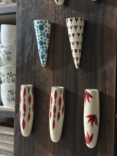 Potique Ceramic V Shape Painted Planter for Wall Decor